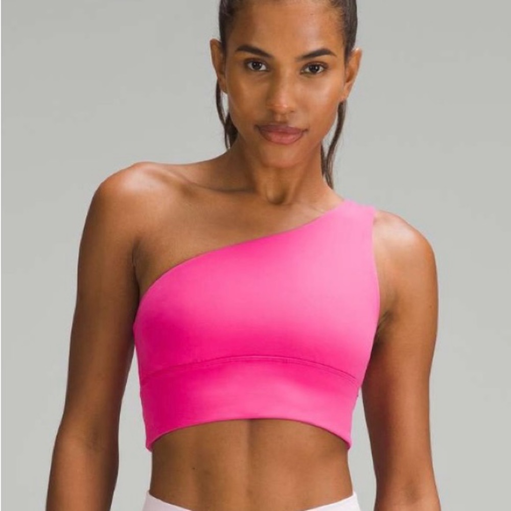 NWT Lululemon Align Asymmetrical Sports Bra  Sonic Pink Color Size 12 A/B